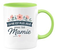 quotedazur - Mug Humour La Vie Est Plus Jolie Avec Toi Mamie Cadeau Parfait Tasse Amour Et Tendresse