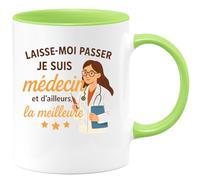 quotedazur - Mug Humour Laisse-Moi Passer, Je Suis Médecin Et La Meilleure, Un Cadeau Parfait Original Tasse Pour Femme Fière Élégante