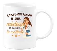 quotedazur - Mug Humour Laisse-Moi Passer, Je Suis Médecin Et La Meilleure, Un Cadeau Parfait Original Tasse Pour Femme Fière Élégante