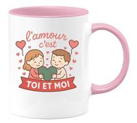 quotedazur - Mug Humour L'amour C'est Toi Et Moi - Idée Cadeau Originale Tasse Pour Amoureux Passionnés