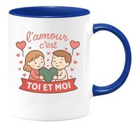 quotedazur - Mug Humour L'amour C'est Toi Et Moi - Idée Cadeau Originale Tasse Pour Amoureux Passionnés