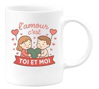 quotedazur - Mug Humour L'amour C'est Toi Et Moi - Idée Cadeau Originale Tasse Pour Amoureux Passionnés