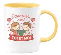 quotedazur - Mug Humour L'amour C'est Toi Et Moi - Idée Cadeau Originale Tasse Pour Amoureux Passionnés