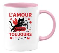 quotedazur - Mug Humour L'amour Triomphe Toujours Avec Force Et Passion Idée Cadeau Parfaite Tasse Unique Pour Tous Les Amoureux Du Style Élégant
