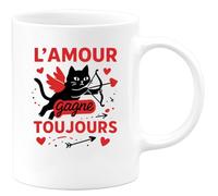 quotedazur - Mug Humour L'amour Triomphe Toujours Avec Force Et Passion Idée Cadeau Parfaite Tasse Unique Pour Tous Les Amoureux Du Style Élégant