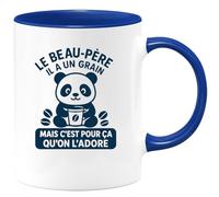 quotedazur - Mug Humour Le Beau-père Il A Un Grain Mais C'est Pour Ça Qu'on L'adore - Idée Cadeau Originale Avec Tasse Humoristique