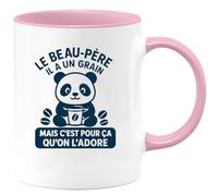 quotedazur - Mug Humour Le Beau-père Il A Un Grain Mais C'est Pour Ça Qu'on L'adore - Idée Cadeau Originale Avec Tasse Humoristique
