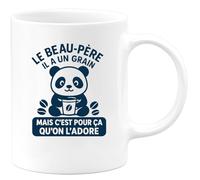 quotedazur - Mug Humour Le Beau-père Il A Un Grain Mais C'est Pour Ça Qu'on L'adore - Idée Cadeau Originale Avec Tasse Humoristique