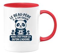 quotedazur - Mug Humour Le Beau-père Il A Un Grain Mais C'est Pour Ça Qu'on L'adore - Idée Cadeau Originale Avec Tasse Humoristique