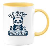 quotedazur - Mug Humour Le Beau-père Il A Un Grain Mais C'est Pour Ça Qu'on L'adore - Idée Cadeau Originale Avec Tasse Humoristique