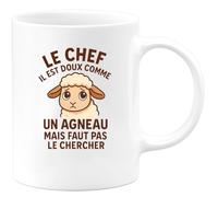 quotedazur - Mug Humour Le Cadre Doux Comme Un Agneau, Mais Attention À Ne Pas Chercher Idée Cadeau Originale Tasse Idéale Pour Homme Au Caractère Unique