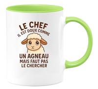 quotedazur - Mug Humour Le Cadre Doux Comme Un Agneau, Mais Attention À Ne Pas Chercher Idée Cadeau Originale Tasse Idéale Pour Homme Au Caractère Unique
