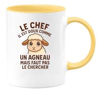 quotedazur - Mug Humour Le Cadre Doux Comme Un Agneau, Mais Attention À Ne Pas Le Chercher - Idée Cadeau Originale Tasse Idéale Pour Homme Au Caractère Unique
