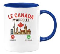 quotedazur - Mug Humour Le Canada M'appelle, Je Refuse De Répondre - Mug Humoristique - Cadeau Original Pour Amateur Du Canada, Tasse Unique Et Élégante