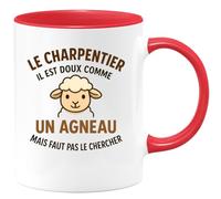quotedazur - Mug Humour Le Charpentier Il Est Doux Comme Un Agneau Mais Faut Pas Le Chercher - Idée Cadeau Originale Tasse Humour Charpentier Robuste