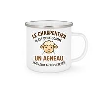 quotedazur - Mug Humour Le Charpentier Il Est Doux Comme Un Agneau Mais Faut Pas Le Chercher - Idée Cadeau Originale Tasse Humour Charpentier Robuste