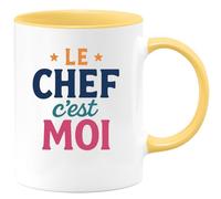 quotedazur - Mug Humour Le Chef, C'est Moi Cadeau Original Tasse Personnalisée Pour Homme Unique