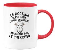 quotedazur - Mug Humour Le Docteur Il Est Doux Comme Un Agneau Mais Faut Pas Chercher Idée Cadeau Originale Tasse Pour Homme Médecin