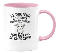 quotedazur - Mug Humour Le Docteur Il Est Doux Comme Un Agneau Mais Faut Pas Chercher Idée Cadeau Originale Tasse Pour Homme Médecin