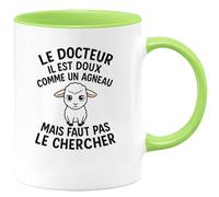 quotedazur - Mug Humour Le Docteur Il Est Doux Comme Un Agneau Mais Faut Pas Chercher Idée Cadeau Originale Tasse Pour Homme Médecin