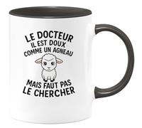 quotedazur - Mug Humour Le Docteur Il Est Doux Comme Un Agneau Mais Faut Pas Chercher Idée Cadeau Originale Tasse Pour Homme Médecin