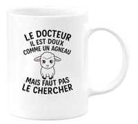 quotedazur - Mug Humour Le Docteur Il Est Doux Comme Un Agneau Mais Faut Pas Chercher Idée Cadeau Originale Tasse Pour Homme Médecin