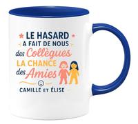 quotedazur - Mug Humour Le Hasard A Fait De Nous Collègues, La Chance Des Amies Camille Et Élise Idée Cadeau Originale Avec Tasse Pour Amie Fidèle Complice
