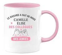 quotedazur - Mug Humour Le Hasard A Fait De Nous Des Collègues Et Amies, Camille Élise Cadeau Parfait Tasse Pour Inoubliables