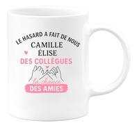 quotedazur - Mug Humour Le Hasard A Fait De Nous Des Collègues Et Amies, Camille Élise Cadeau Parfait Tasse Pour Inoubliables