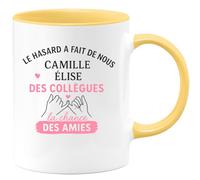 quotedazur - Mug Humour Le Hasard A Fait De Nous Des Collègues Et Amies, Camille Élise Cadeau Parfait Tasse Pour Inoubliables