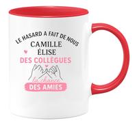 quotedazur - Mug Humour Le Hasard A Fait De Nous Des Collègues Et Amies, Camille Élise Cadeau Parfait Tasse Pour Inoubliables