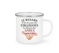 quotedazur - Mug Humour Le Hasard A Fait De Nous Des Collègues, La Chance D'être Amies Camille & Élise - Idée Cadeau Originale Tasse Pour Amies Collègue, Parfait Souvenir