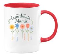 quotedazur - Mug Humour Le Jardin De Mamie Et Papi Avec Yannick, Mathilde, Nathanaël Lily Parfait Cadeau Tasse Personnalisée Pour Moments Partagés En Famille