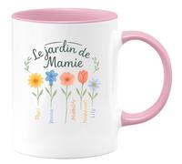 quotedazur - Mug Humour Le Jardin De Mamie Et Papi Avec Yannick, Mathilde, Nathanaël Lily Parfait Cadeau Tasse Personnalisée Pour Moments Partagés En Famille