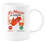 quotedazur - Mug Humour Le Maroc M'appelle, Refusant Tout Autre Appel - Cadeau Original Tasse Maroc Pour Homme Amoureux Du Voyage