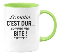 quotedazur - Mug Humour Le Matin C'est Dur ... Comme Ma ! - Idéal Cadeau Tasse Pour Bien Démarrer Vos Matins
