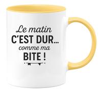 quotedazur - Mug Humour Le Matin C'est Dur Comme Ma Idéal Cadeau Tasse Pour Bien Démarrer Vos Matins