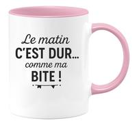 quotedazur - Mug Humour Le Matin C'est Dur Comme Ma Idéal Cadeau Tasse Pour Bien Démarrer Vos Matins