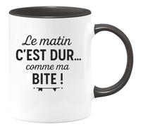 quotedazur - Mug Humour Le Matin C'est Dur Comme Ma Idéal Cadeau Tasse Pour Bien Démarrer Vos Matins