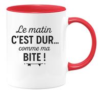quotedazur - Mug Humour Le Matin C'est Dur Comme Ma Idéal Cadeau Tasse Pour Bien Démarrer Vos Matins