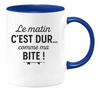 quotedazur - Mug Humour Le Matin C'est Dur Comme Ma Idéal Cadeau Tasse Pour Bien Démarrer Vos Matins