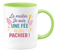 quotedazur - Mug Humour Le Matin Je Suis Une Fée ... La Fée Pachier - Idée Cadeau Tasse Magique Pour Femme Aux Pouvoirs Enchantés