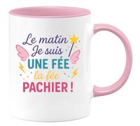 quotedazur - Mug Humour Le Matin Je Suis Une Fée ... La Fée Pachier - Idée Cadeau Tasse Magique Pour Femme Aux Pouvoirs Enchantés