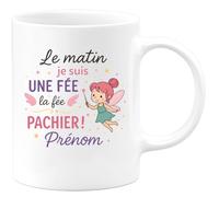 quotedazur - Mug Humour Le Matin, Je Suis Une Fée Magique Cadeau Personnalisé, Tasse Unique Original Pour Femme, Idée Festive Et