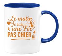 quotedazur - Mug Humour Le Matin Je Suis Une Fée, Pas Chier Tasse Drôle Pour Début De Journée Idée Cadeau Originale Humoristique Femme Matinale