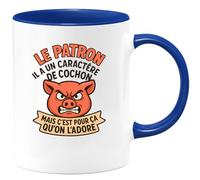 quotedazur - Mug Humour Le Patron A Un Caractère De Cochon, Mais C’est Pour Ça Qu’on L’adore Idée Cadeau Originale Tasse Boss Original Et Unique