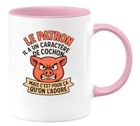 quotedazur - Mug Humour Le Patron A Un Caractère De Cochon, Mais C’est Pour Ça Qu’on L’adore Idée Cadeau Originale Tasse Boss Original Et Unique