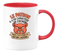 quotedazur - Mug Humour Le Patron A Un Caractère De Cochon, Mais C’est Pour Ça Qu’on L’adore Idée Cadeau Originale Tasse Boss Original Et Unique