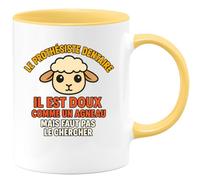 quotedazur - Mug Humour Le Prothésiste Dentaire Il Est Doux Comme Un Agneau Mais Faut Pas Le Chercher - Cadeau Original Pour Prothésiste Tasse Humour Et Douceur