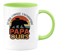 quotedazur - Mug Humour Le Seul, L'unique, L'authentique Papa Ours - Mug Original - Cadeau Parfait Tasse Mug Pour Papa Originale Unique Durable